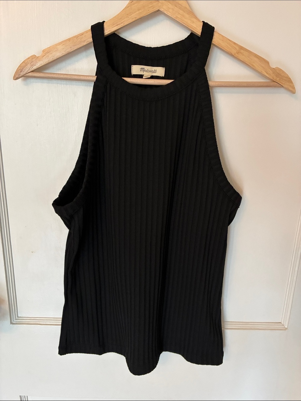 Madewell Black Ribbed High-Neck Tank